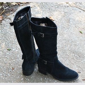 COLE HAAN BLACK LEATHER SUEDE CALF BOOTS sz 9M